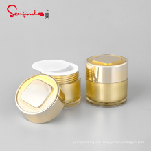 Mejor calidad nueva llegada 15g logotipo personalizado cuidado de la piel recipientes de lujo recipiente de crema de recipiente acrílico dorado